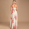 robe blanche avec fleur rose