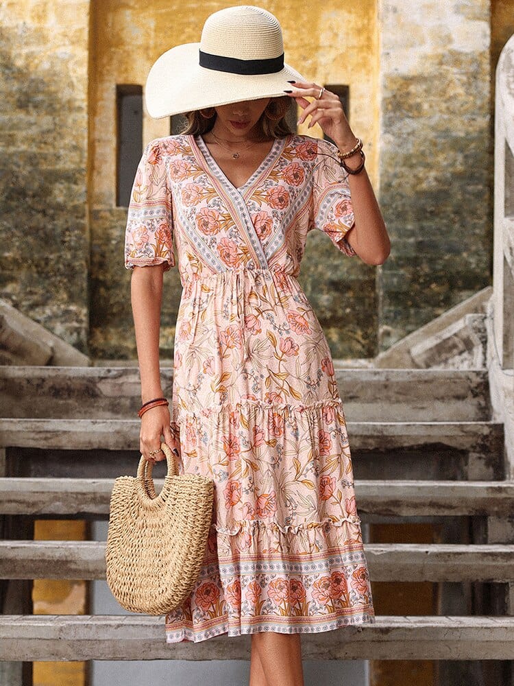 Robe Longue Fleurie Vintage Couleur Florale