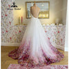 robe rose fleurie mariage