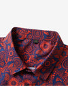 Chemise à petites fleurs bohème homme - détail du col rabattu - Couleur Florale