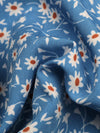 Robe fleurie bleue - détail du motif - couleur florale