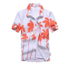 chemise hawaienne orange - mockup - couleur florale