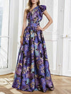 Robe longue à fleurs violettes