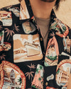 chemise hawaienne homme vintage - détail motifs  - Couleur Florale