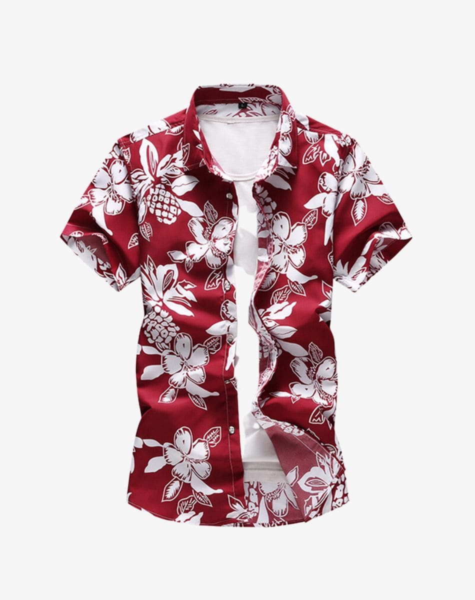 Chemise Hawaïenne Homme | Classique | Coton | S - 8XL | Rouge | Fleurs Chemise Hawaïenne Homme | Classique | Coton | S - 8XL | Rouge | Fleurs
