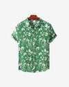 chemise manche courte à fleurs verte - Couleur Florale