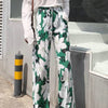 pantalon vert fleuri -  Couleur Florale